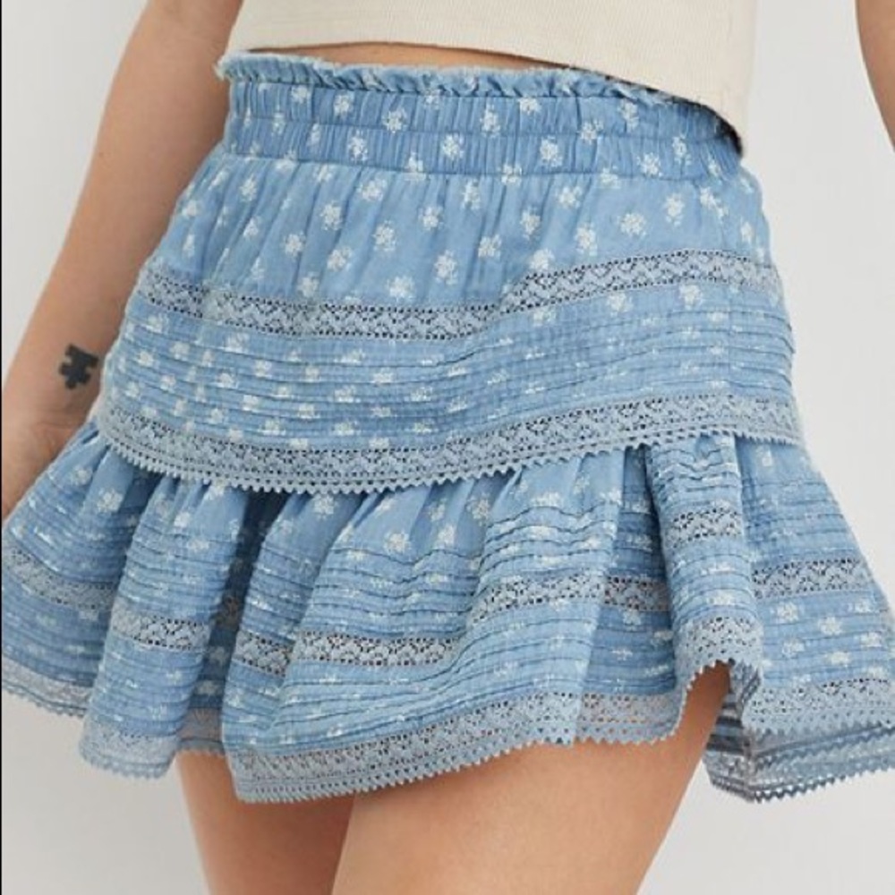 aerie blue rock n ruffle skirt size xs SOLD - Picture 3 of 4